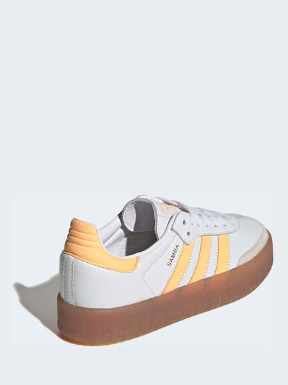 adidas Originals White/Yellow Sambae Junior Trainers image 5