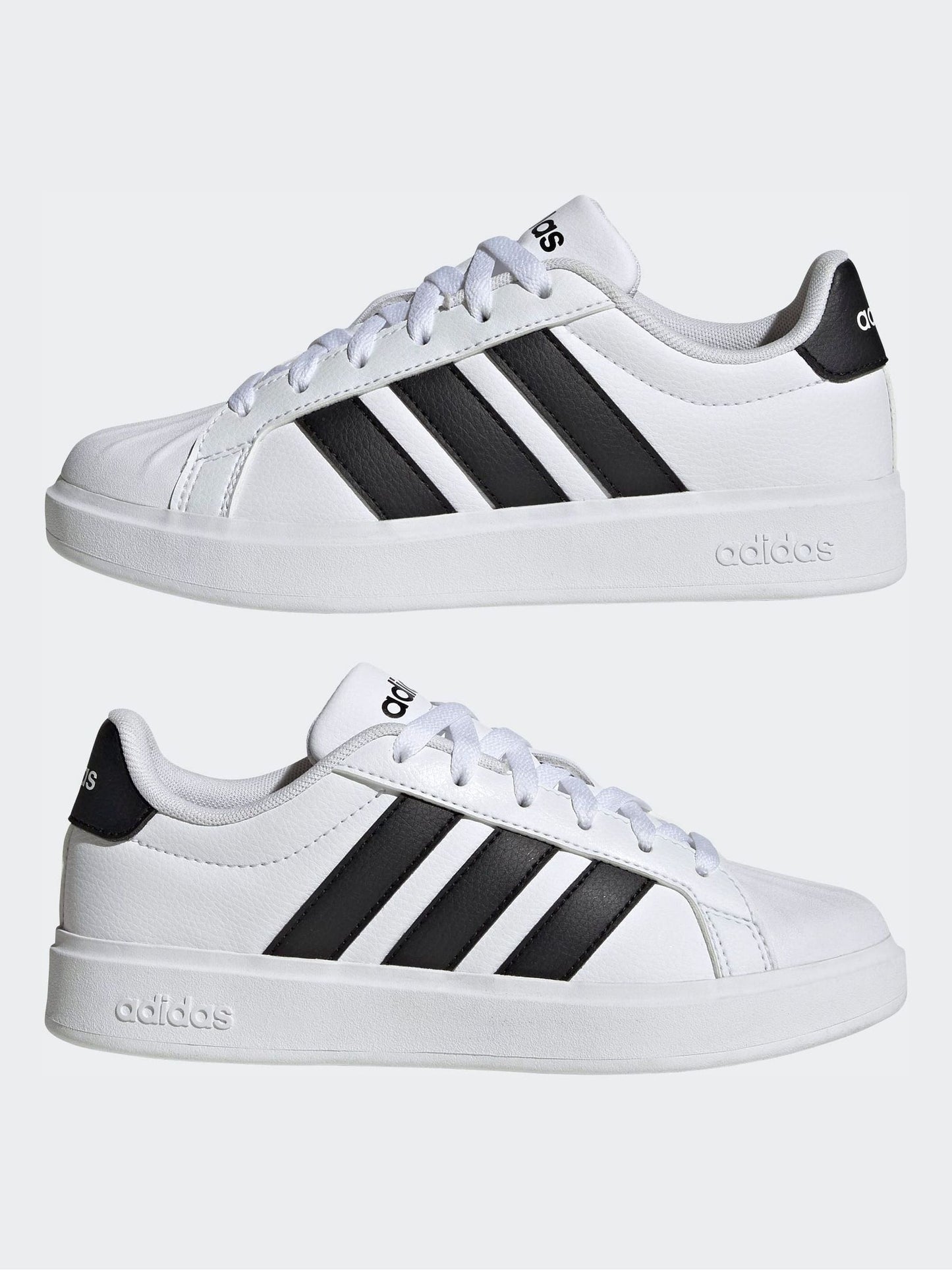 adidas White Street Talk Lace Junior Trainers image 5