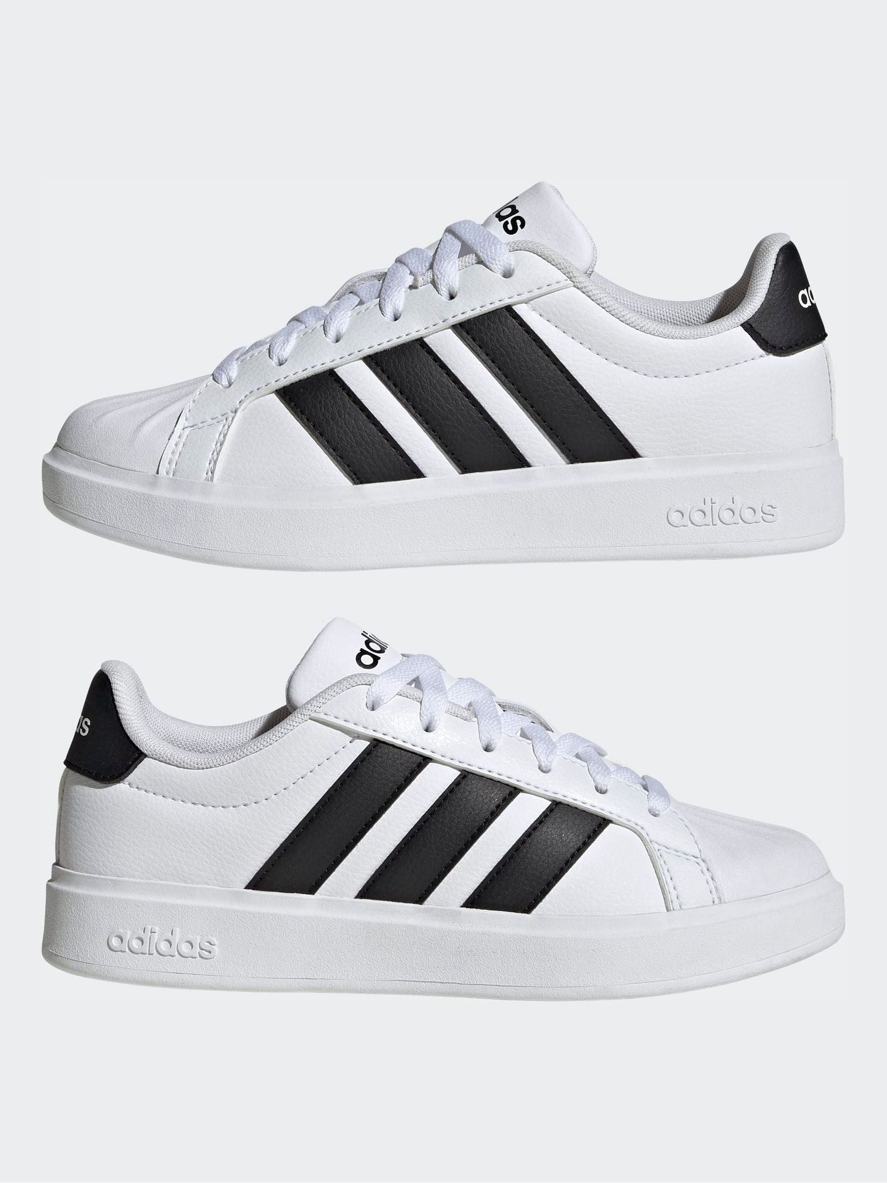 adidas White Street Talk Lace Junior Trainers image 5