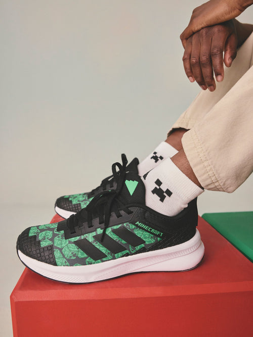 adidas Black Minecraft Fortarun 4.0 Junior Trainers image 1
