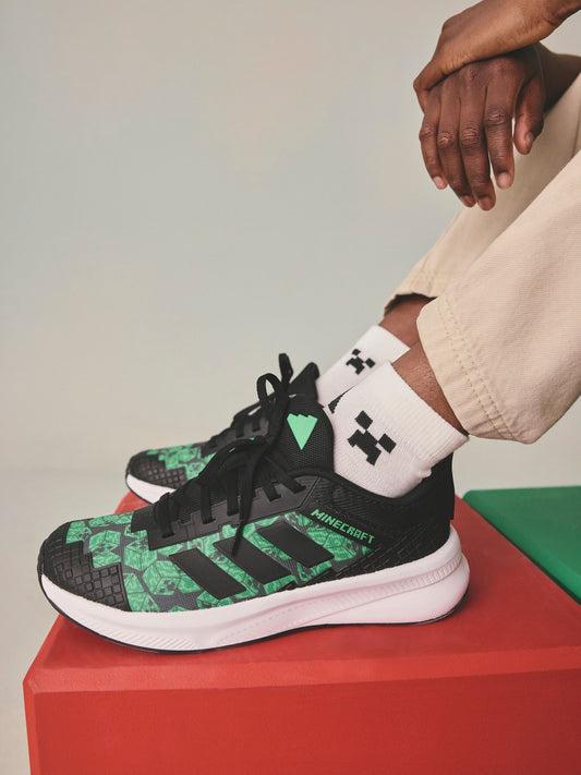 adidas Black Minecraft Fortarun 4.0 Junior Trainers image 1