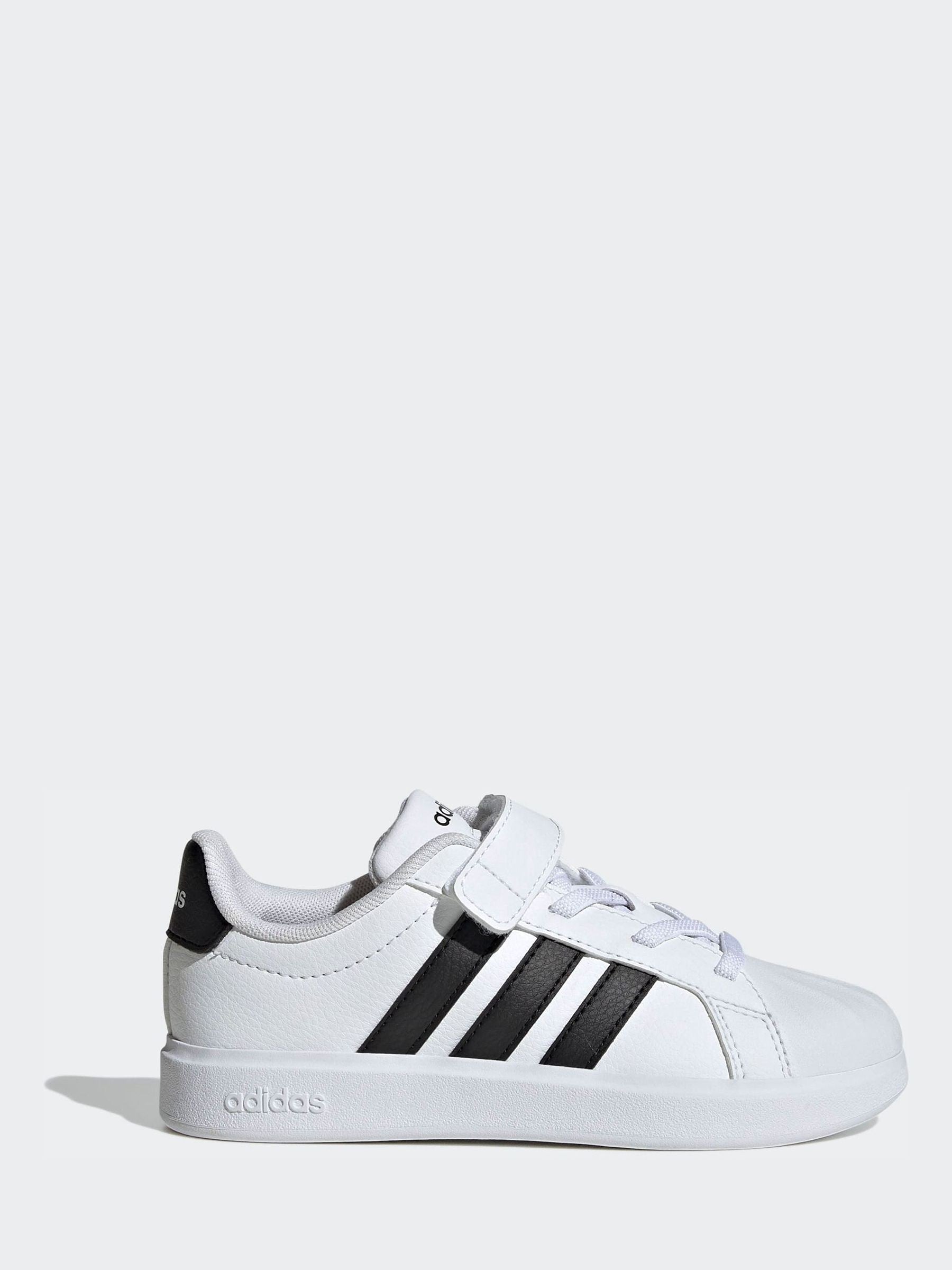 adidas White Street Talk Elastic Lace Kids Trainers image 1
