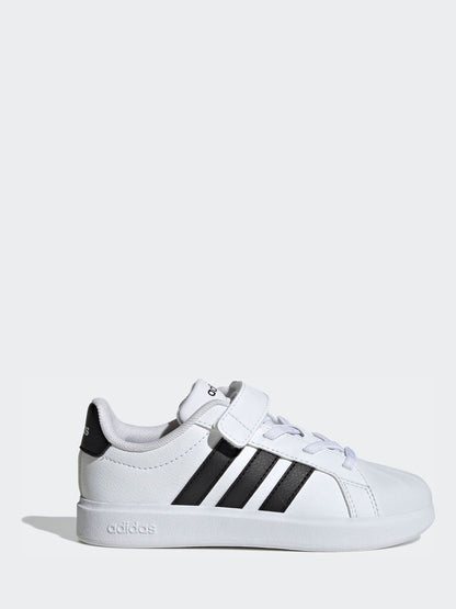 adidas White Street Talk Elastic Lace Kids Trainers image 1