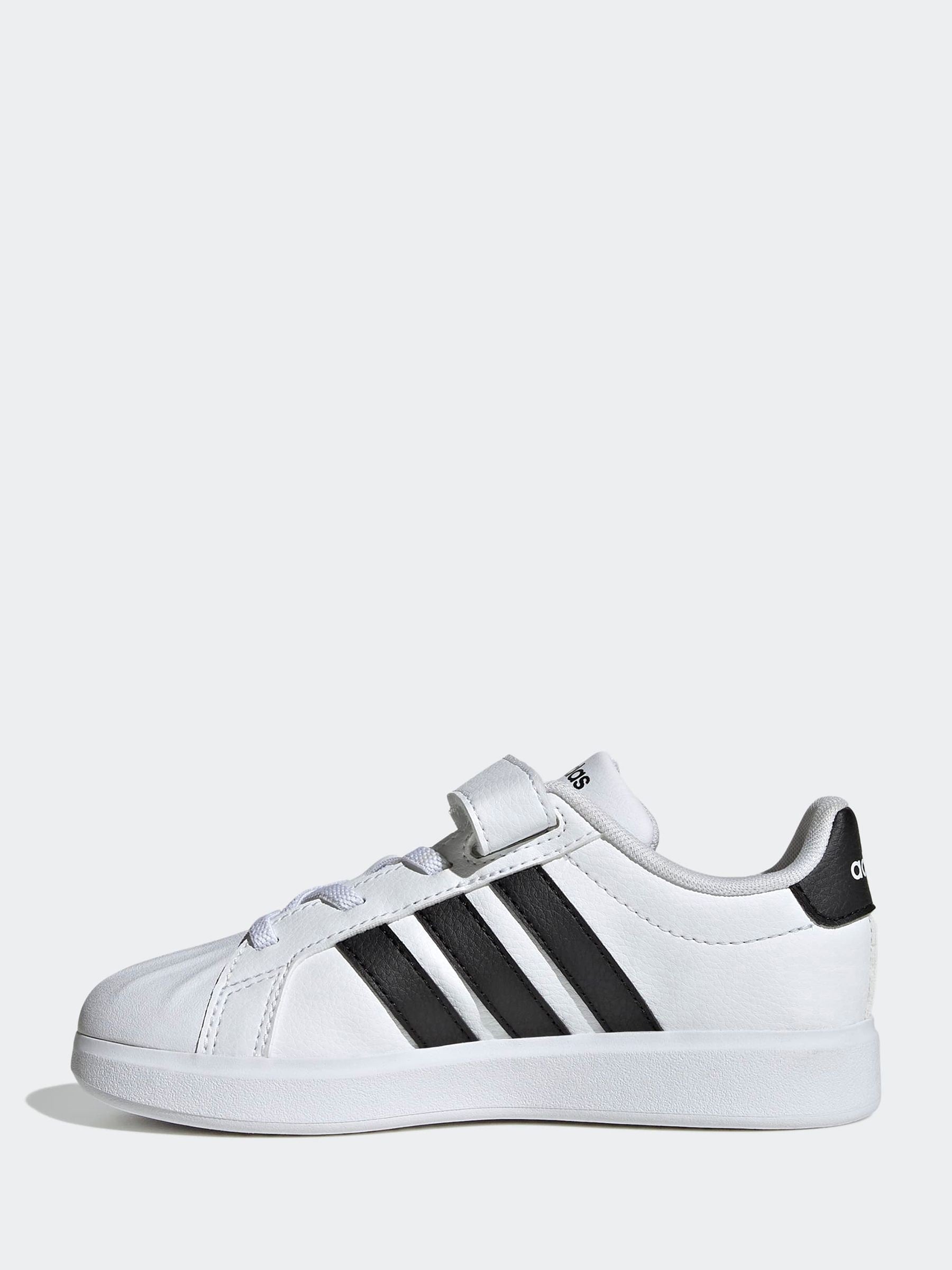 adidas White Street Talk Elastic Lace Kids Trainers image 2
