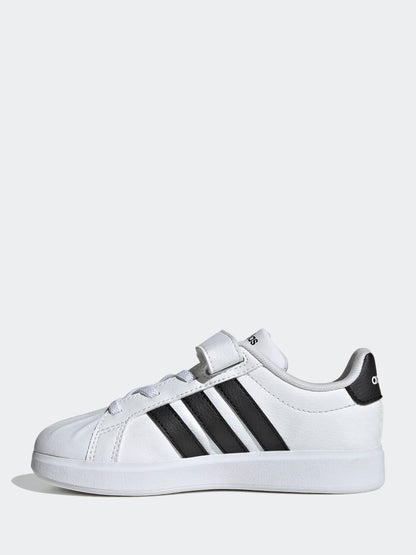 adidas White Street Talk Elastic Lace Kids Trainers image 2