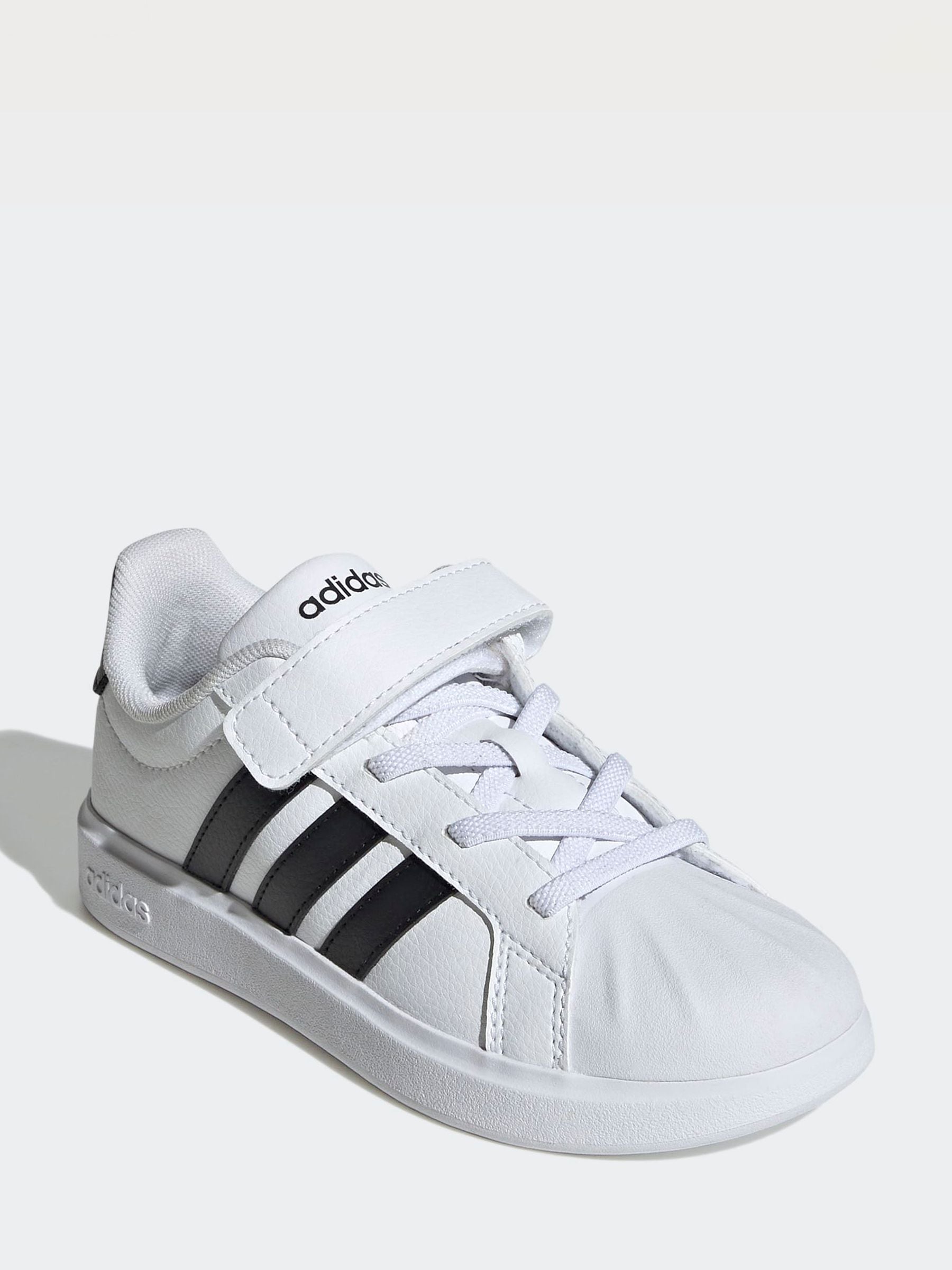 adidas White Street Talk Elastic Lace Kids Trainers image 3