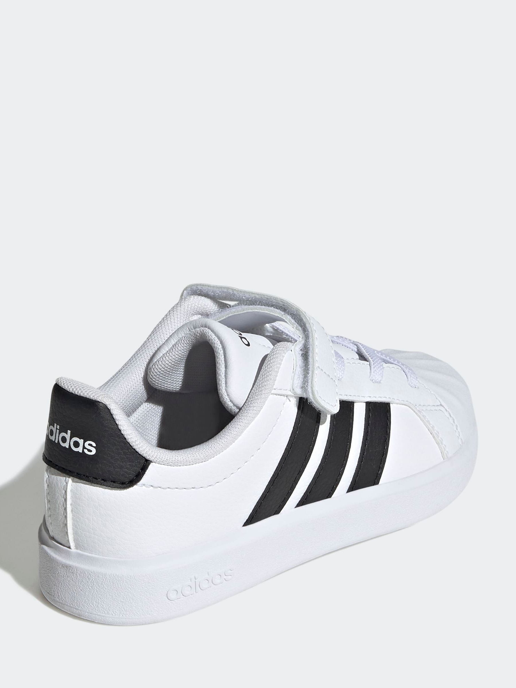 adidas White Street Talk Elastic Lace Kids Trainers image 4