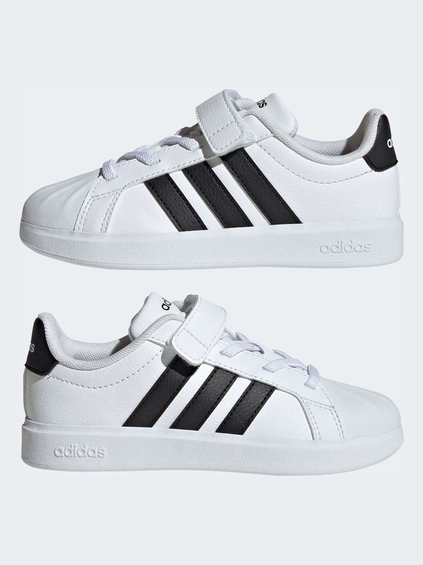 adidas White Street Talk Elastic Lace Kids Trainers image 5