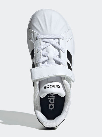 adidas White Street Talk Elastic Lace Kids Trainers image 6