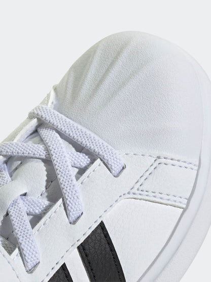 adidas White Street Talk Elastic Lace Kids Trainers image 8
