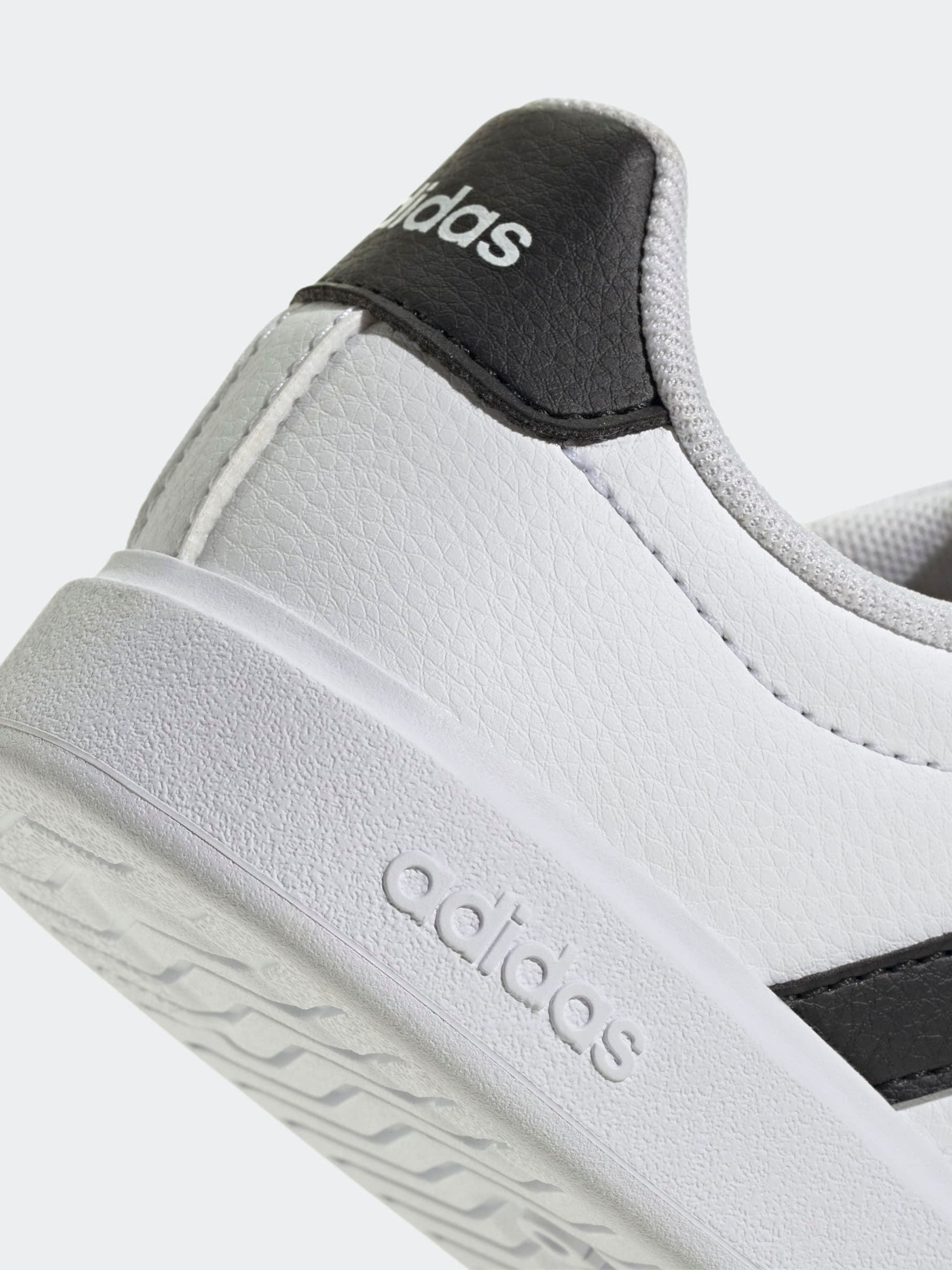 adidas White Street Talk Elastic Lace Kids Trainers image 9