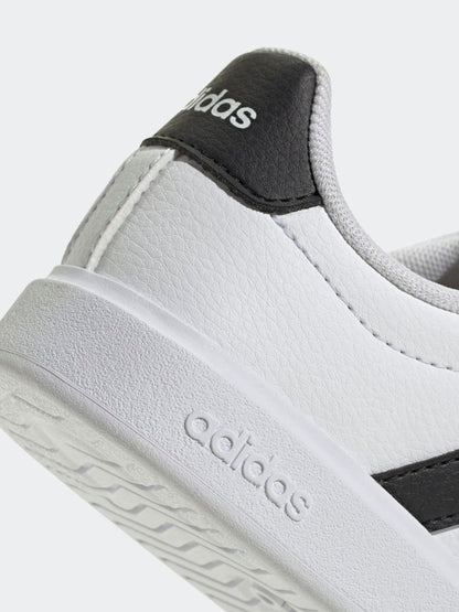 adidas White Street Talk Elastic Lace Kids Trainers image 9