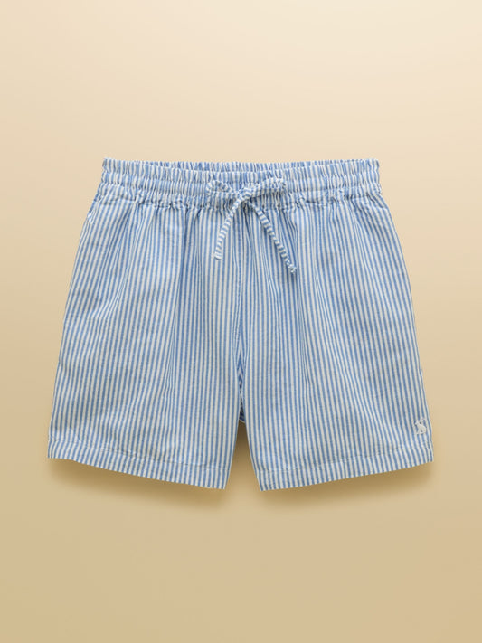 Joules Girls' Amara Blue & White Woven Shorts image 1