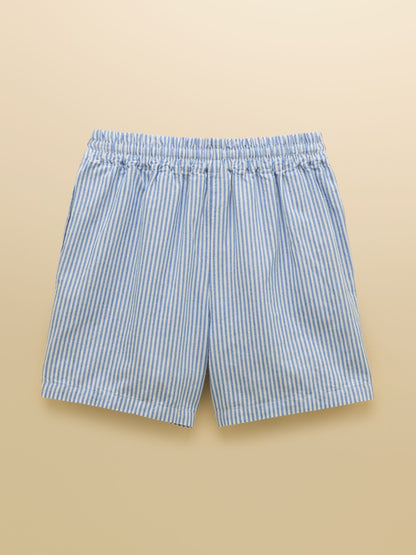 Joules Girls' Amara Blue & White Woven Shorts image 2