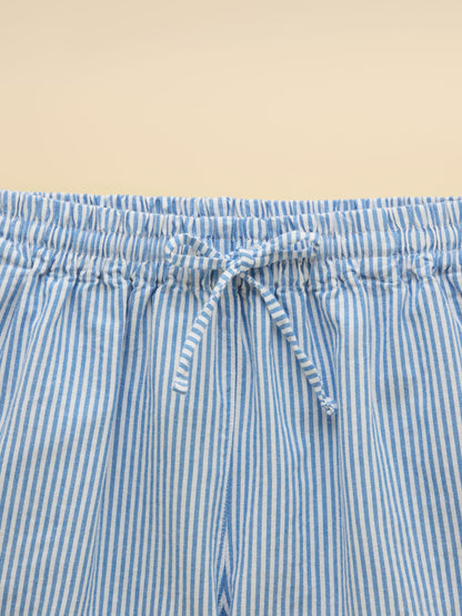 Joules Girls' Amara Blue & White Woven Shorts image 3
