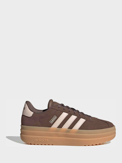 adidas Brown VL Court Bold Lace Junior Trainers image 1