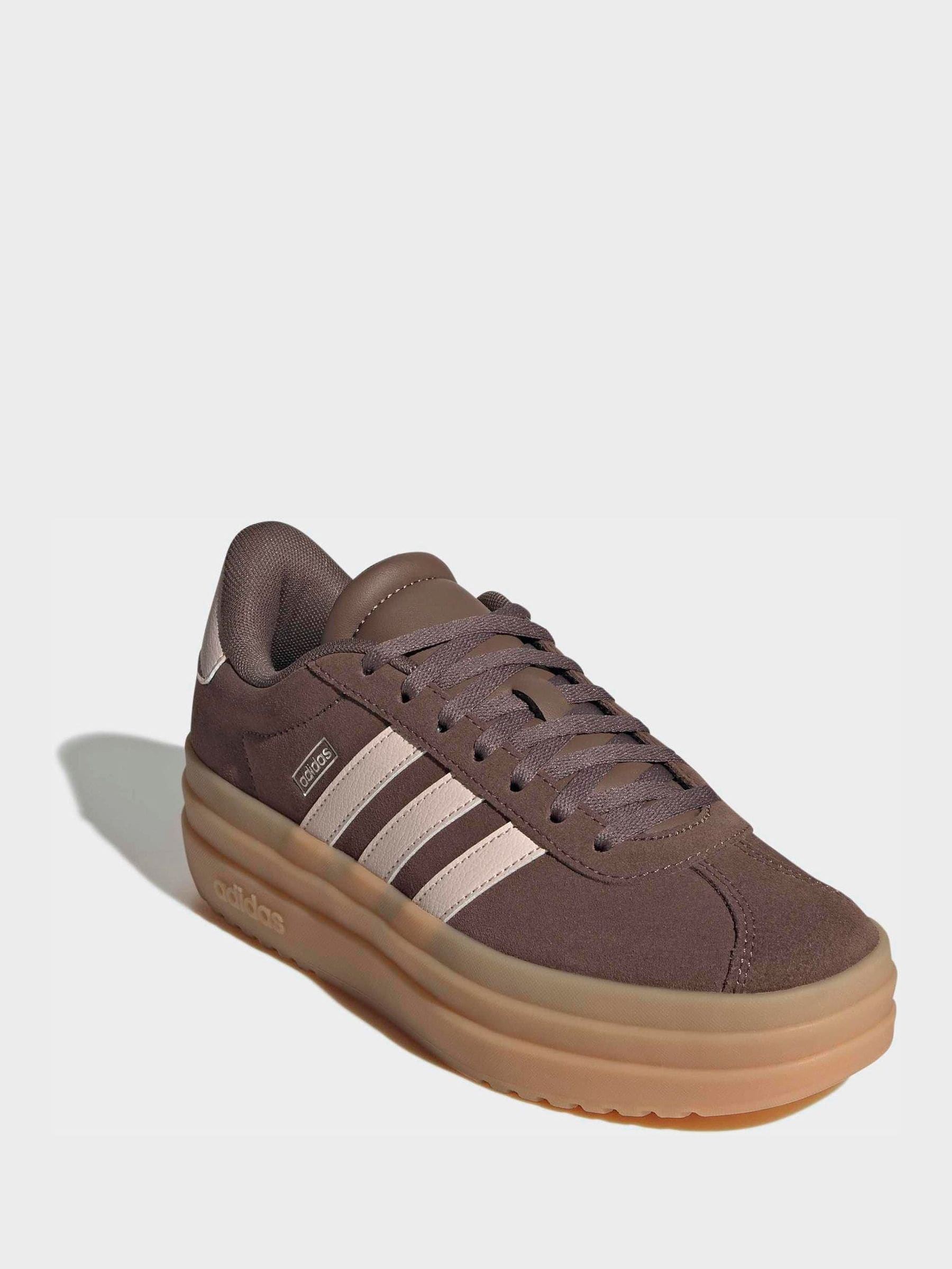 adidas Brown VL Court Bold Lace Junior Trainers image 3