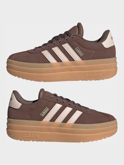 adidas Brown VL Court Bold Lace Junior Trainers image 5