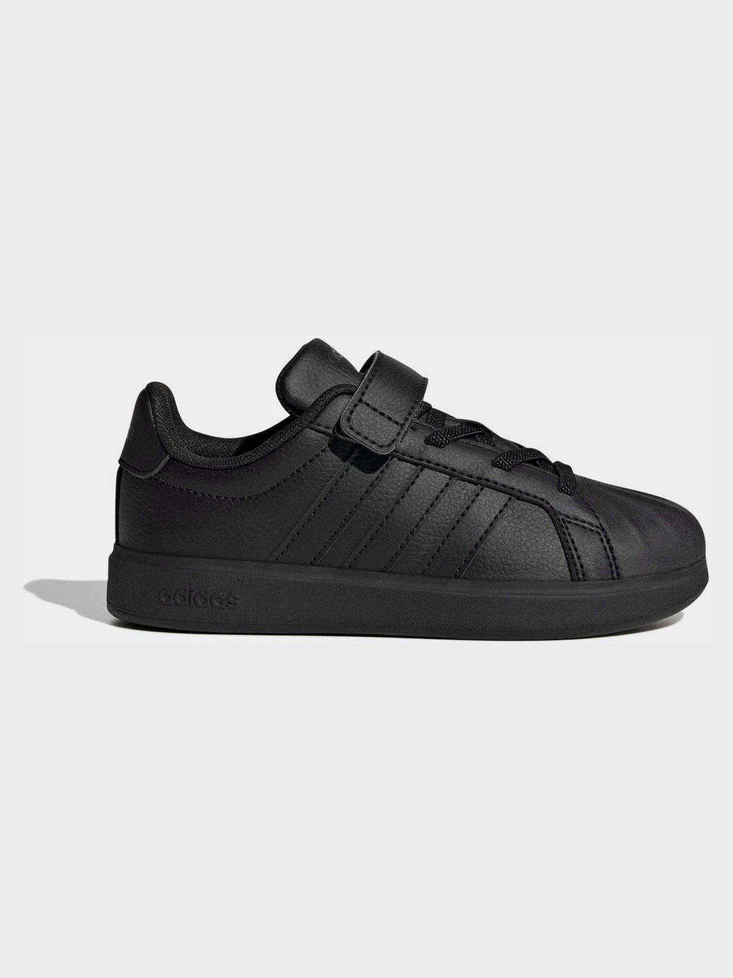 adidas Black Street Talk Elastic Lace Kids Trainers image 1