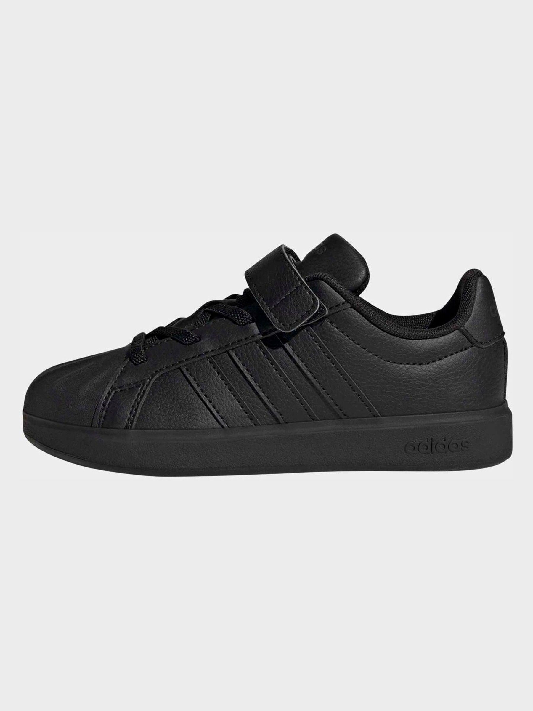 adidas Black Street Talk Elastic Lace Kids Trainers image 10