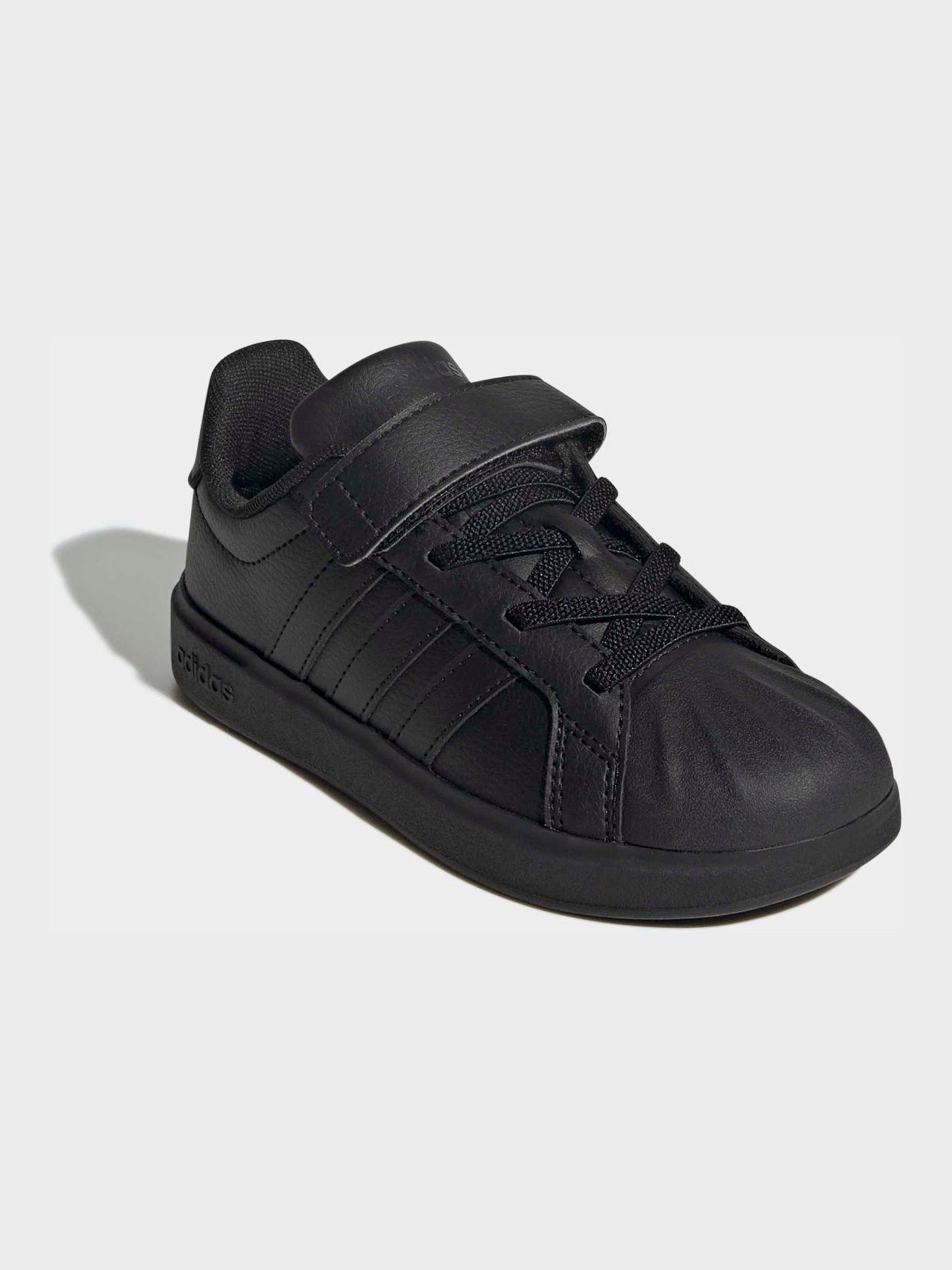 adidas Black Street Talk Elastic Lace Kids Trainers image 2