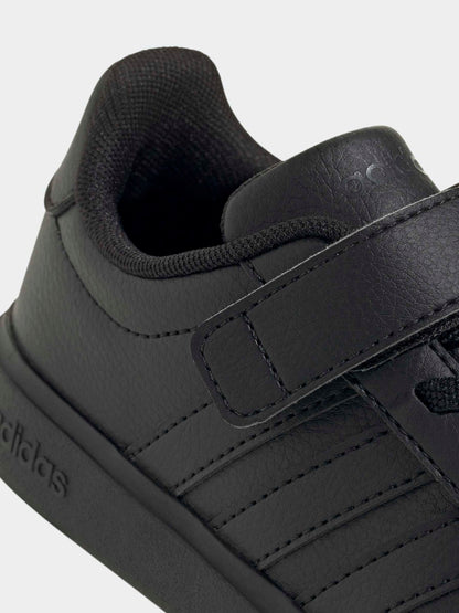 adidas Black Street Talk Elastic Lace Kids Trainers image 7