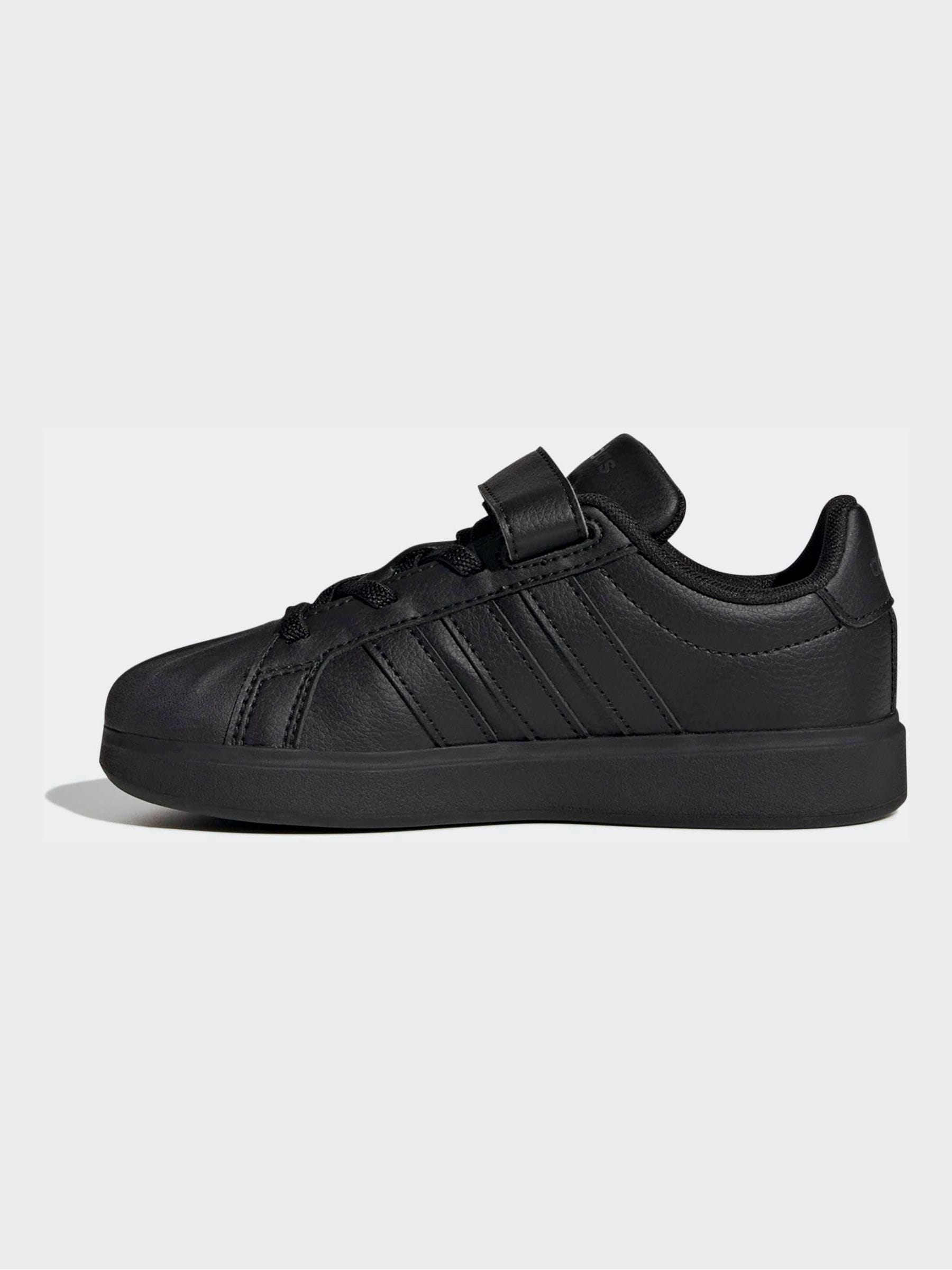 adidas Black Street Talk Elastic Lace Kids Trainers image 8