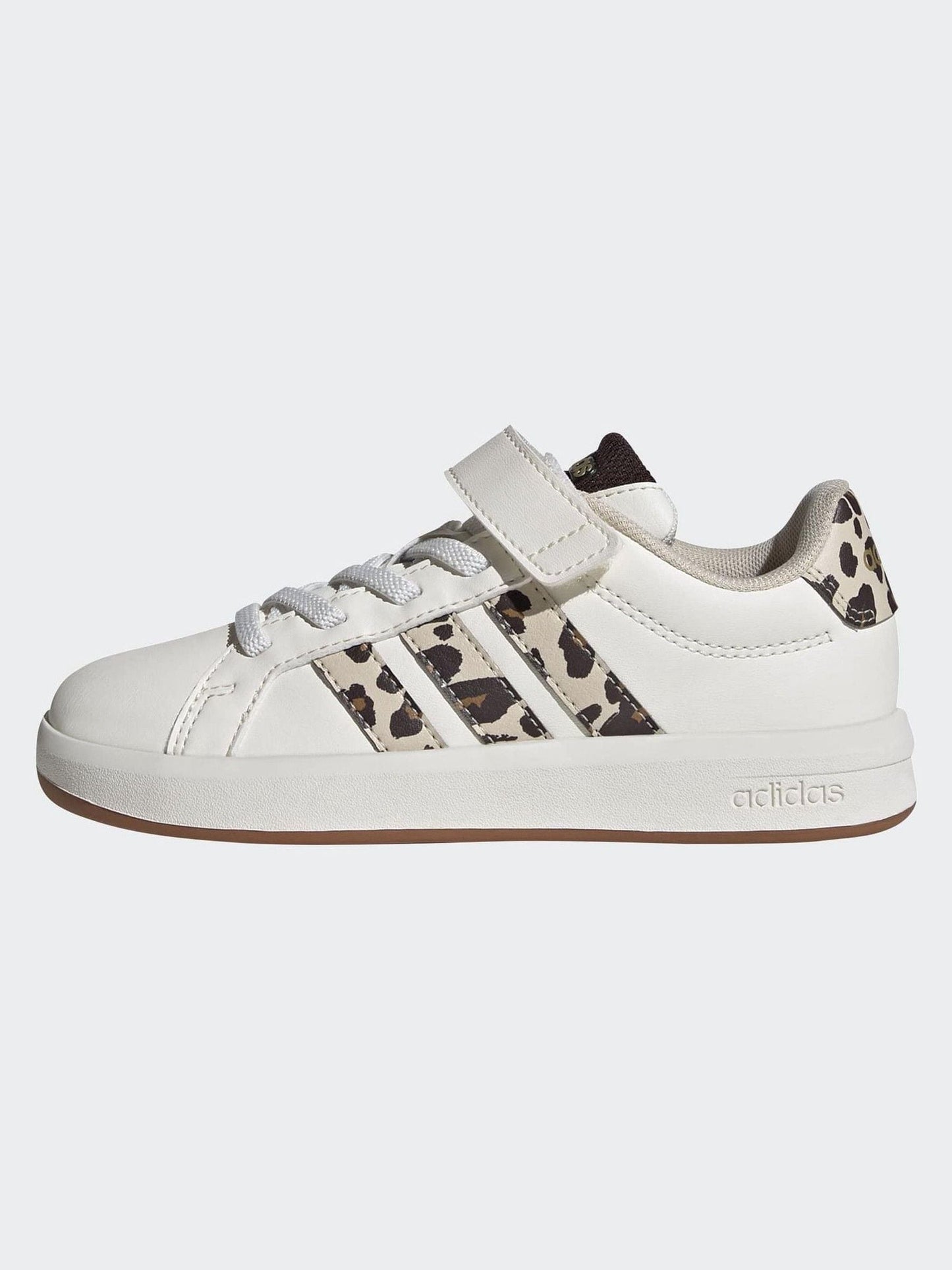adidas White Grand Court 3.0 Elastic Lace Kids Trainers image 10