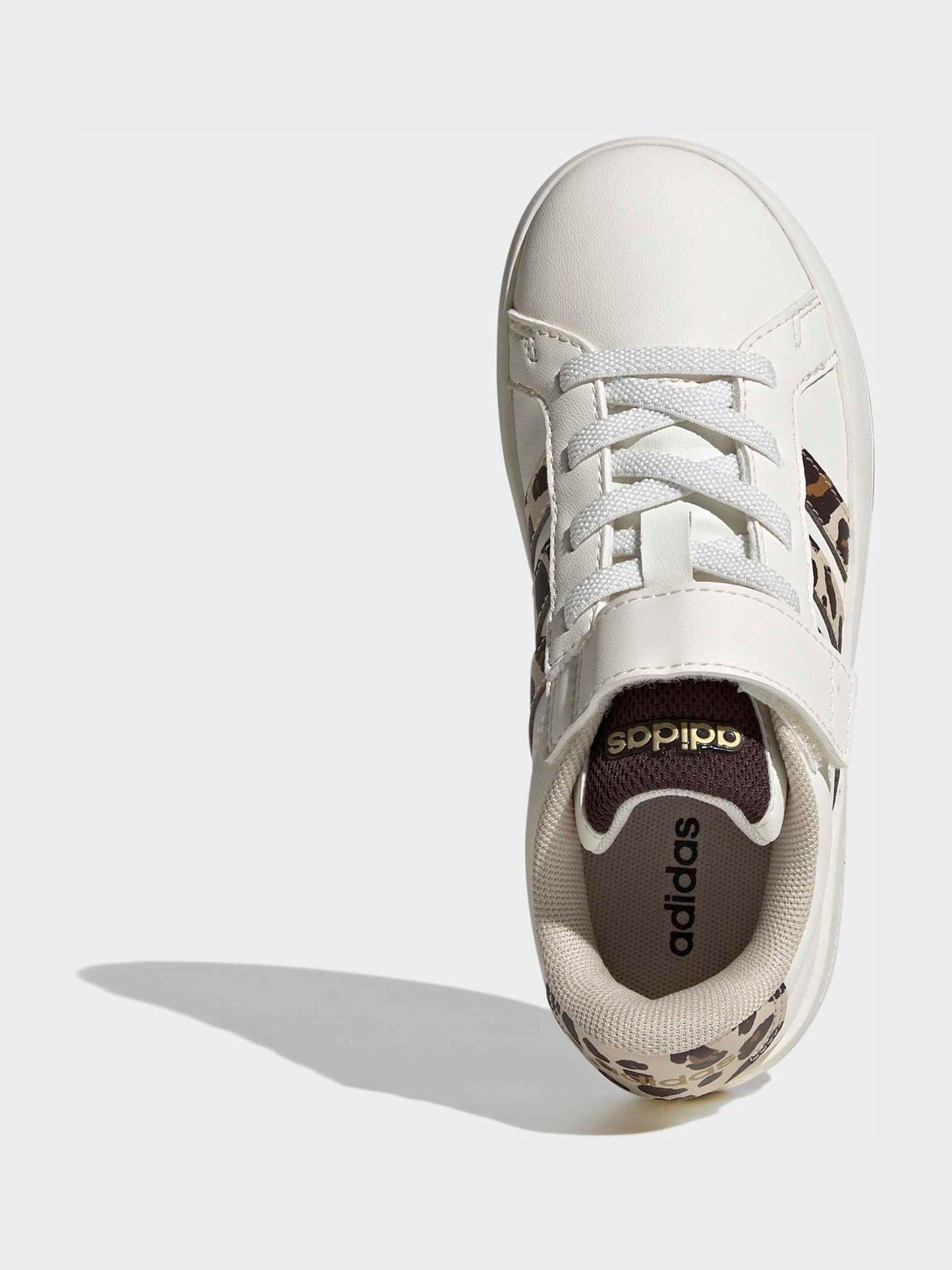 adidas White Grand Court 3.0 Elastic Lace Kids Trainers image 5