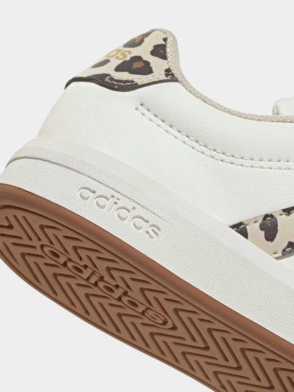 adidas White Grand Court 3.0 Elastic Lace Kids Trainers image 6