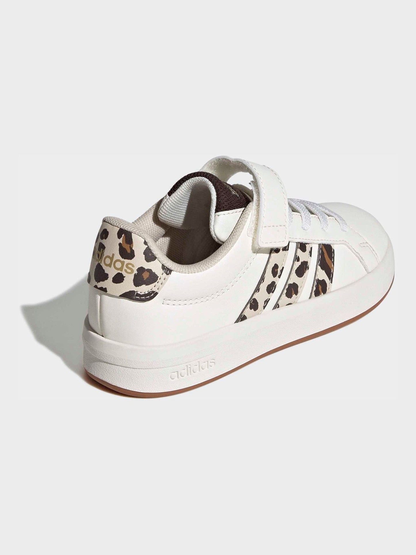 adidas White Grand Court 3.0 Elastic Lace Kids Trainers image 9