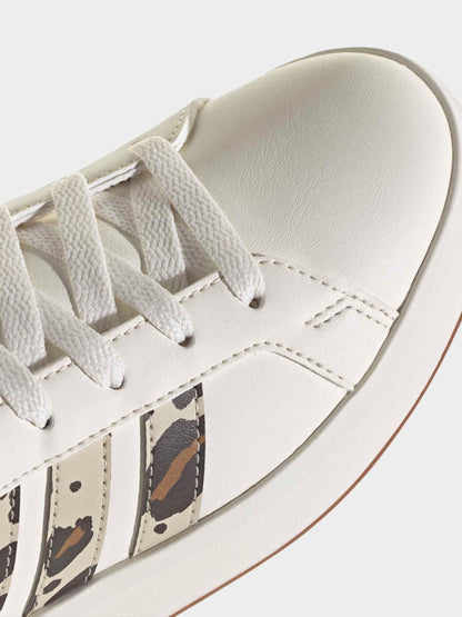 adidas White Grand Court 3.0 Junior Trainers image 8