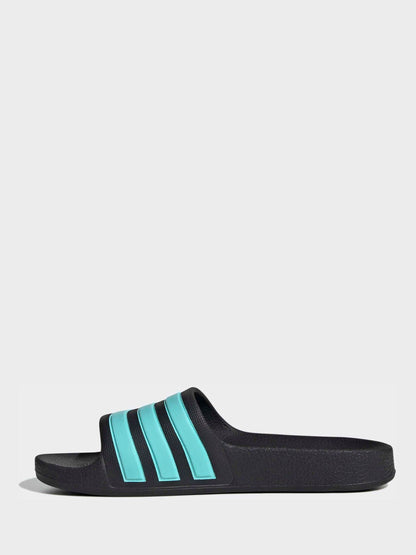 adidas Black/Blue Adilette Kids Swim Sandals image 2