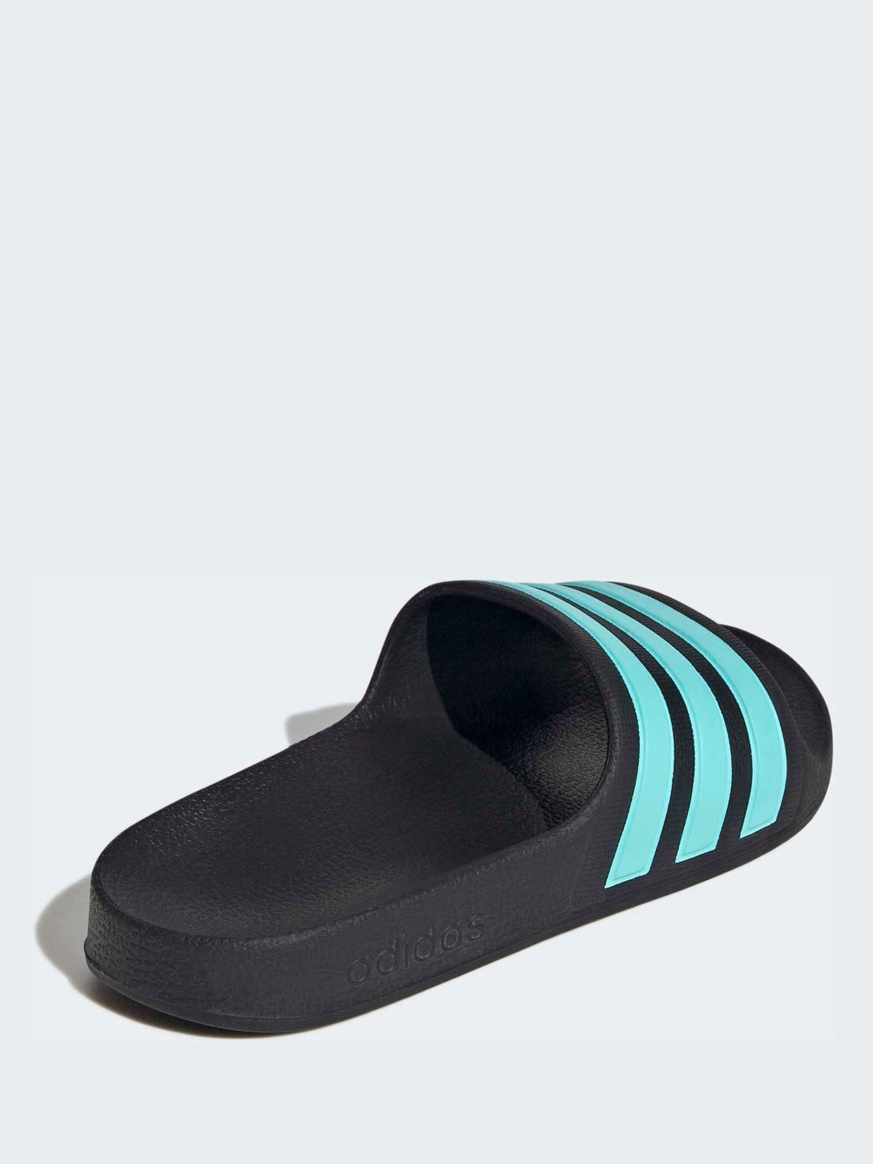 adidas Black/Blue Adilette Kids Swim Sandals image 5