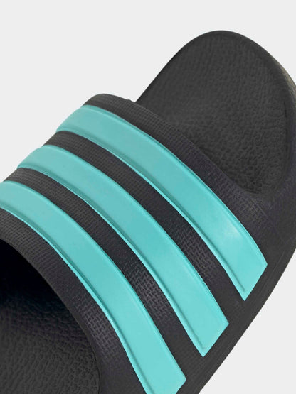 adidas Black/Blue Adilette Kids Swim Sandals image 9