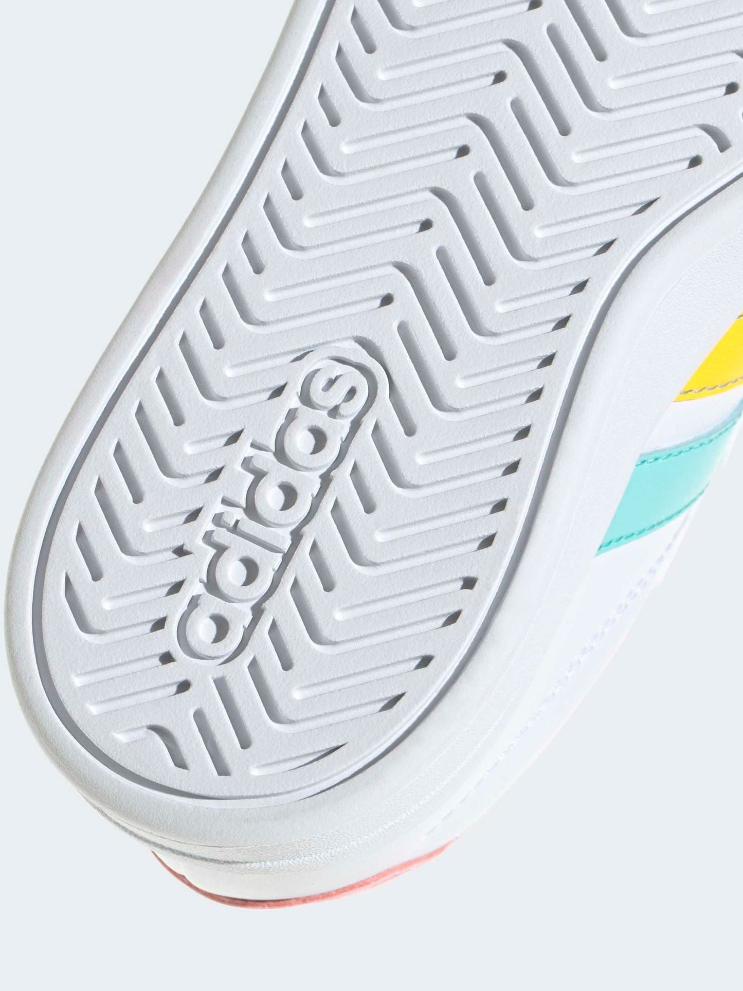 adidas White/Multi Grand Court 3.0 Elastic Lace Kids Trainers image 9