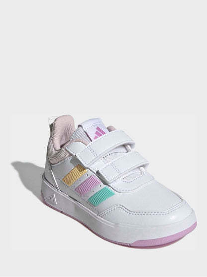 adidas White/Multi Hook and Loop Tensaur Sport 3.0 Junior Trainers image 2