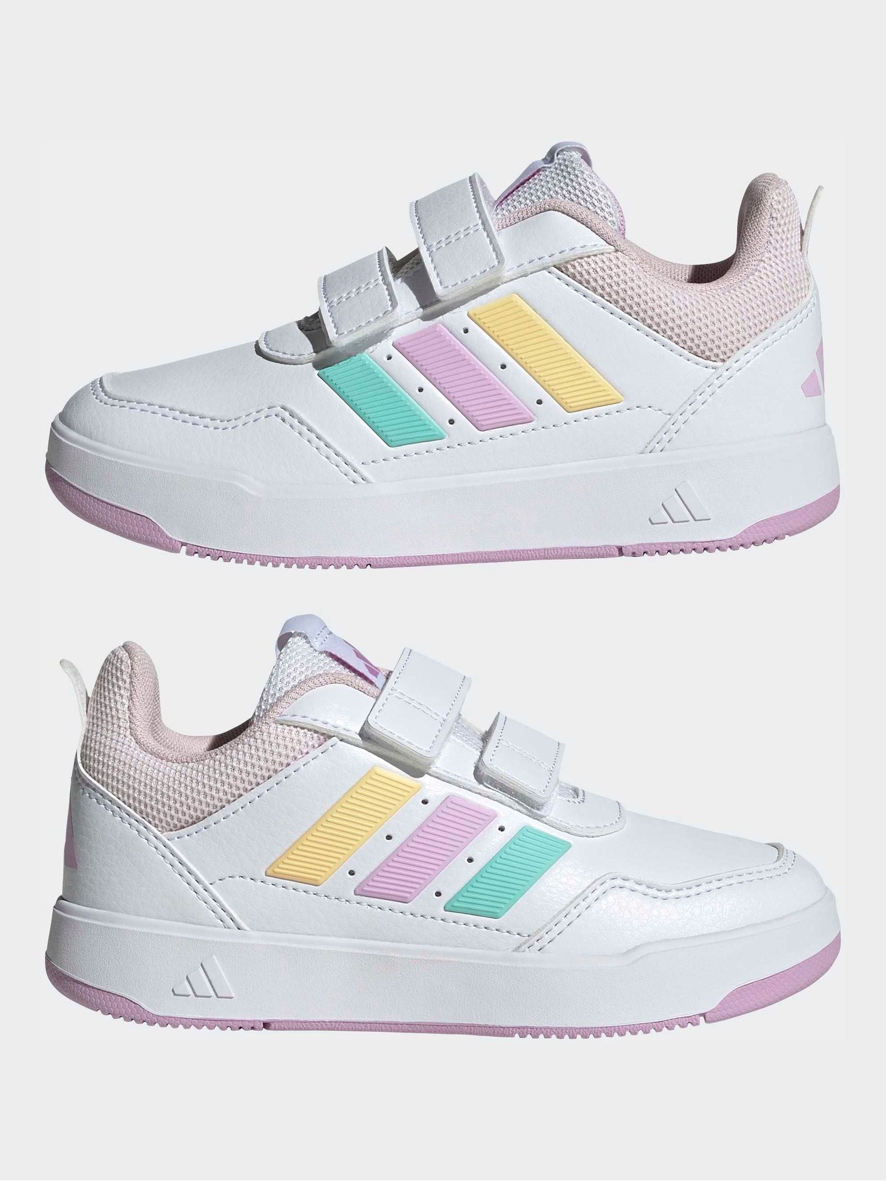 adidas White/Multi Hook and Loop Tensaur Sport 3.0 Junior Trainers image 3