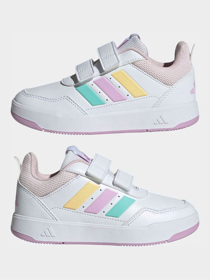adidas White/Multi Hook and Loop Tensaur Sport 3.0 Junior Trainers image 3