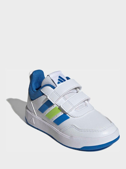 adidas White/Blue Hook and Loop Tensaur Sport 3.0 Junior Trainers image 2