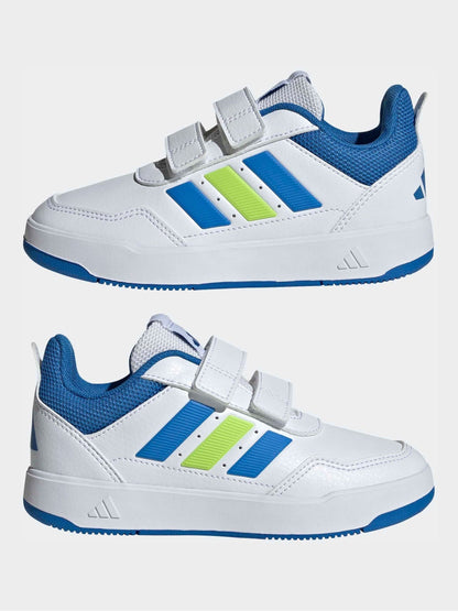 adidas White/Blue Hook and Loop Tensaur Sport 3.0 Junior Trainers image 3