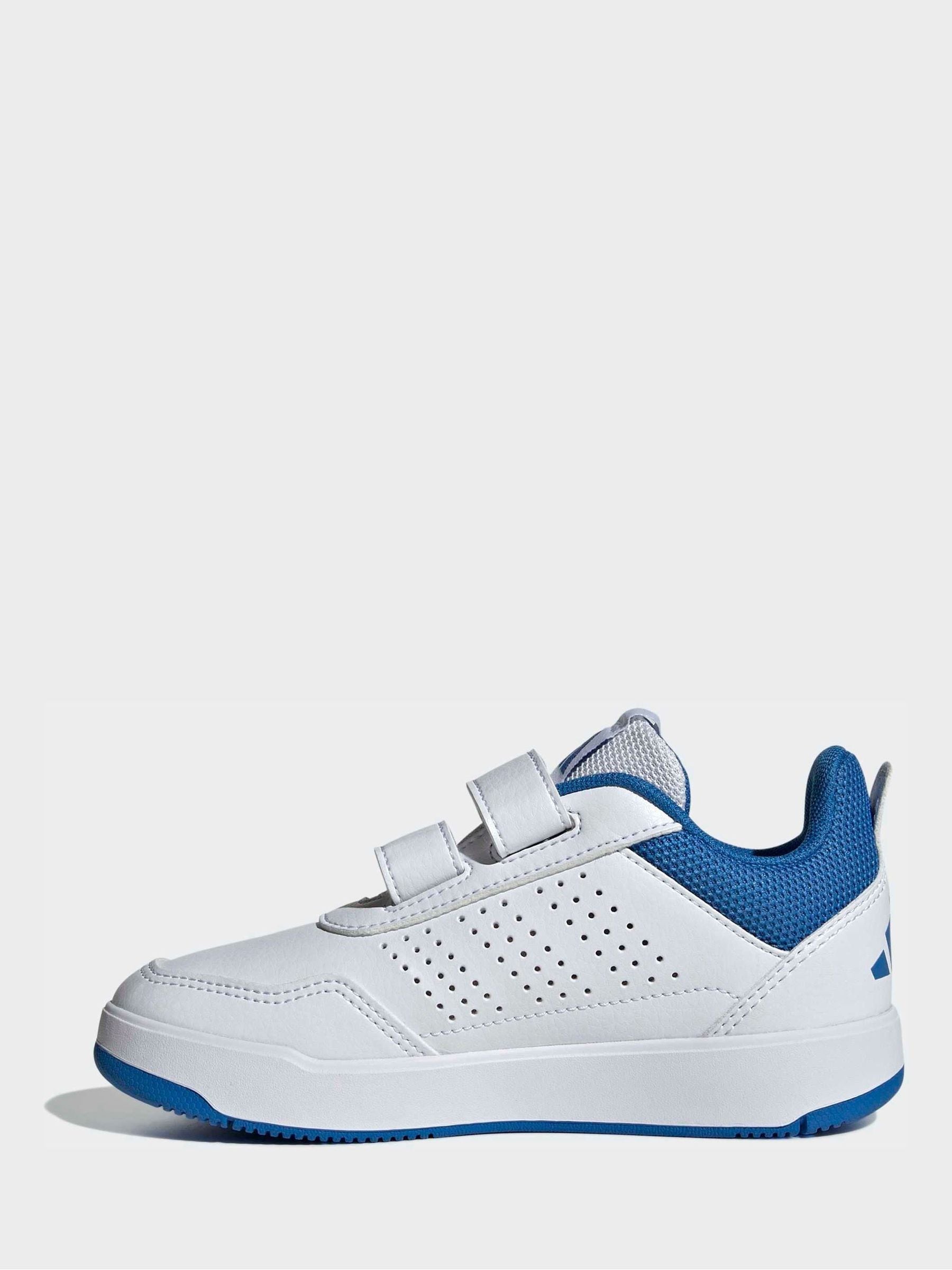adidas White/Blue Hook and Loop Tensaur Sport 3.0 Junior Trainers image 8