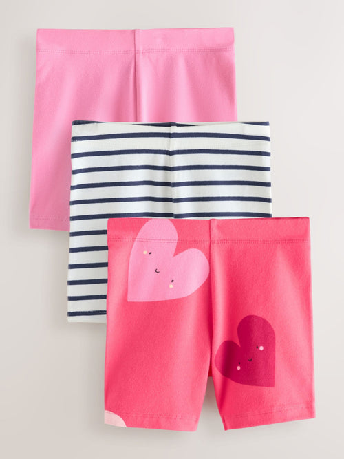Red Hearts Cycle Shorts 3 Pack (3mths-7yrs) image 1