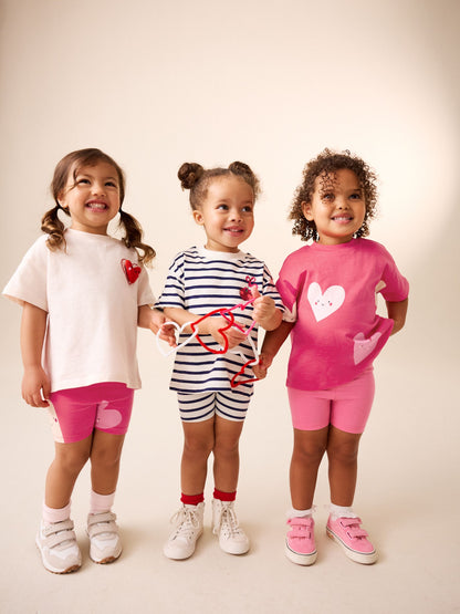 Red Hearts Cycle Shorts 3 Pack (3mths-7yrs) image 2
