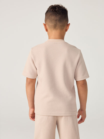 Dsiney Kidz - adidas Originals Neutral Oversized Waffle Short T-Shirt Little Kids Set image 3