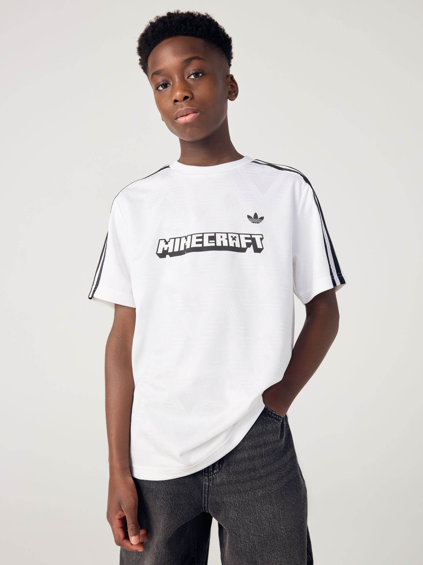 Dsiney Kidz - adidas Originals White Minecraft Jaqard T-Shirt Jersey image 1