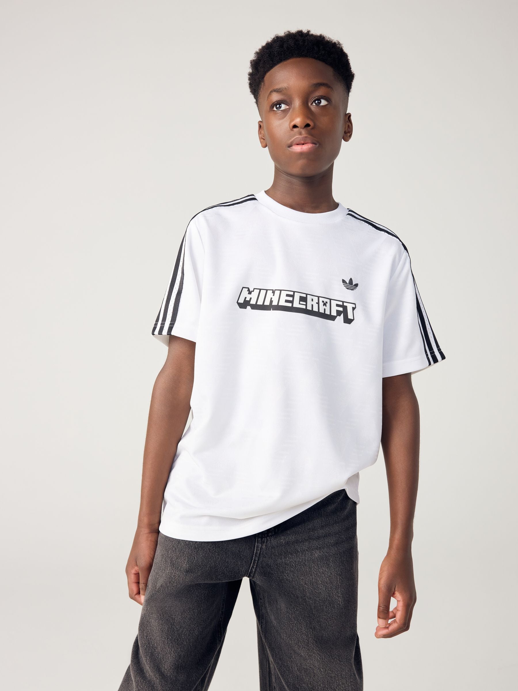 Dsiney Kidz - adidas Originals White Minecraft Jaqard T-Shirt Jersey image 4