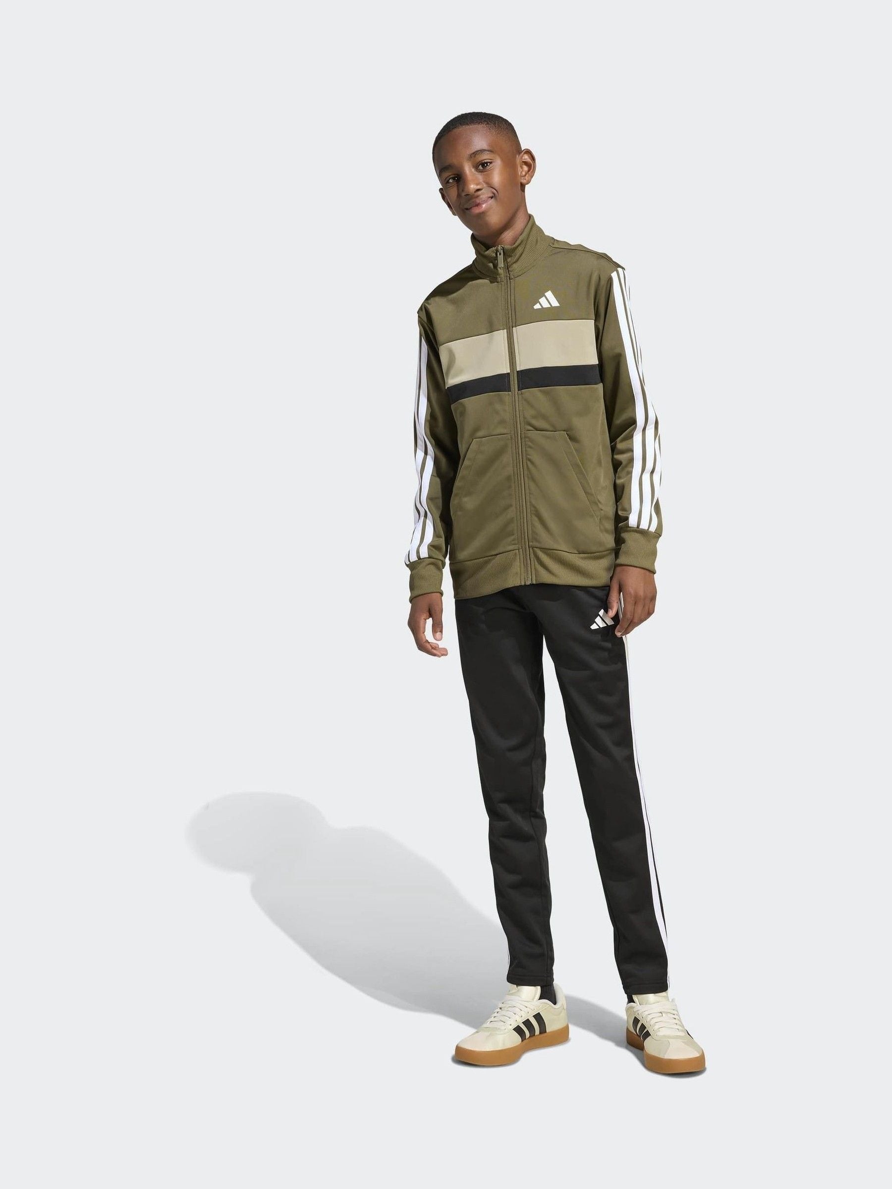 Dsiney Kidz - adidas Dark Green Essentials Tiberio 3-Stripes Tricot Tracksuit image 2