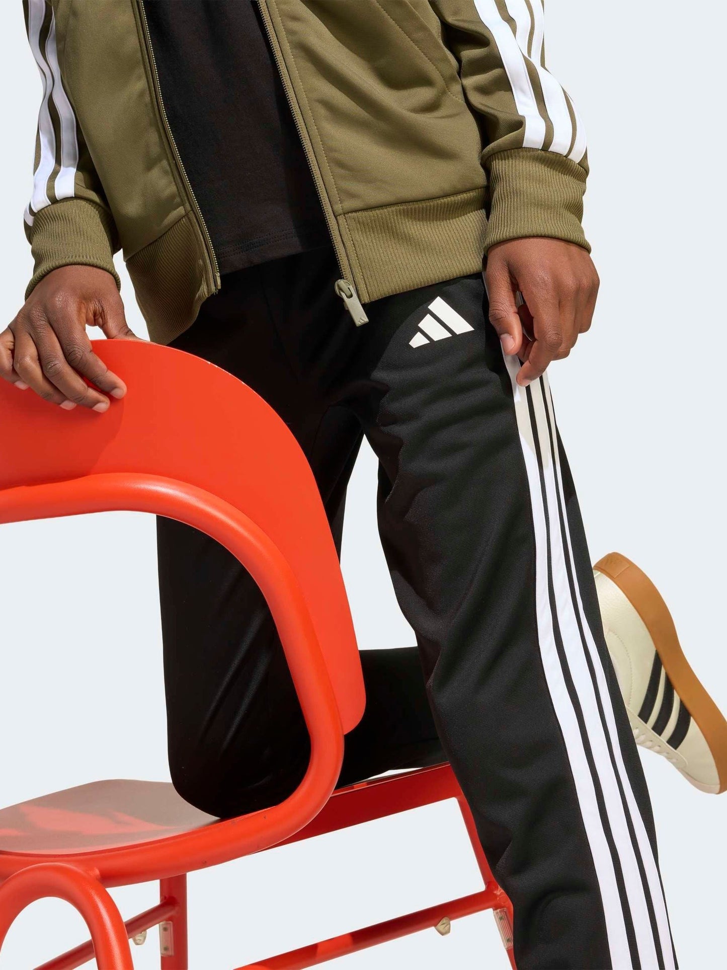 Dsiney Kidz - adidas Dark Green Essentials Tiberio 3-Stripes Tricot Tracksuit image 4