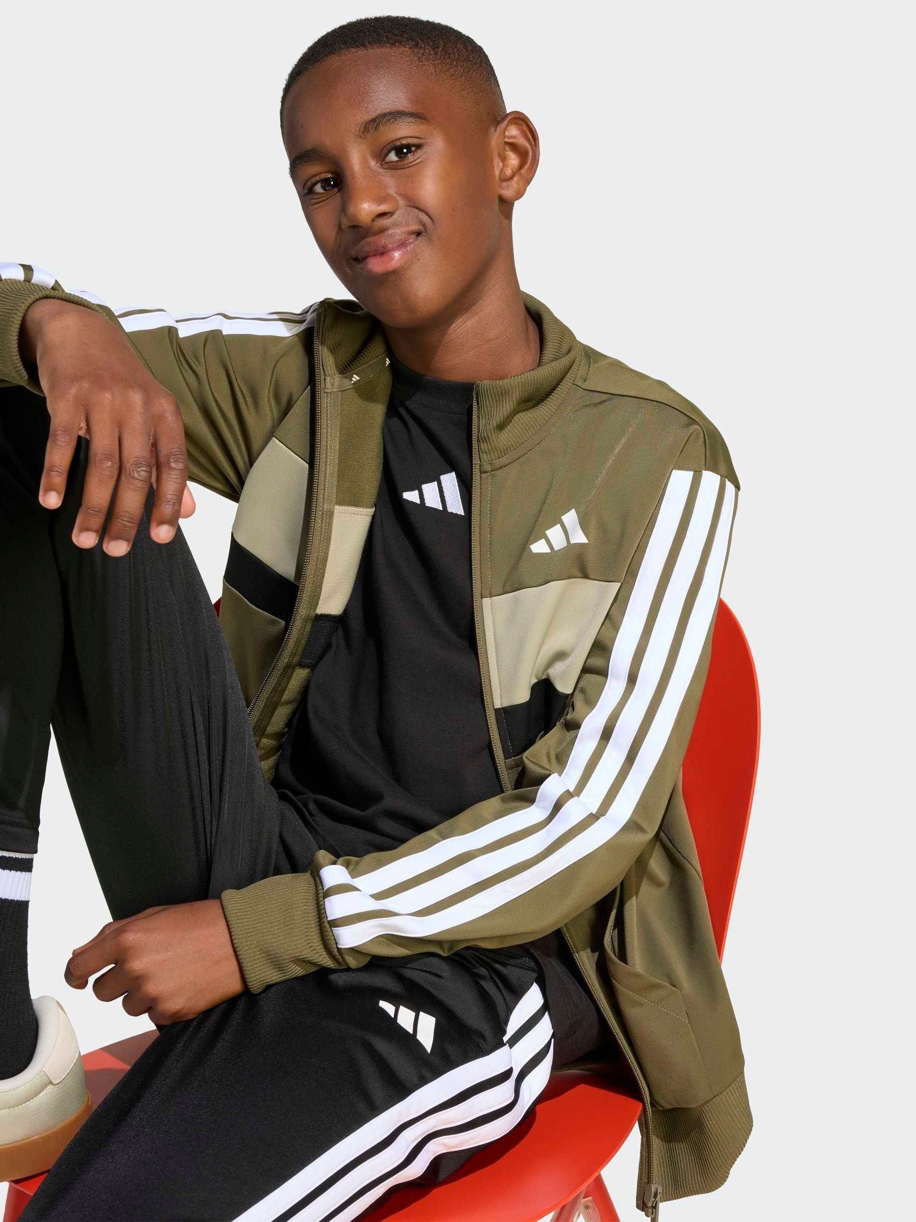Dsiney Kidz - adidas Dark Green Essentials Tiberio 3-Stripes Tricot Tracksuit image 5